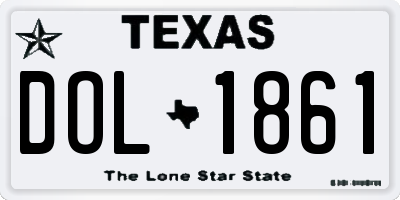 TX license plate DOL1861