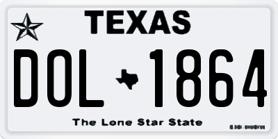 TX license plate DOL1864