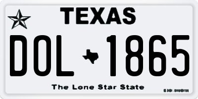TX license plate DOL1865