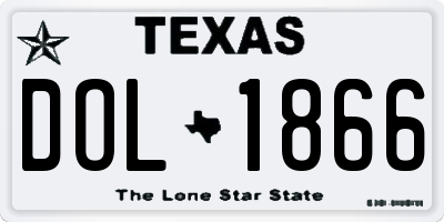 TX license plate DOL1866