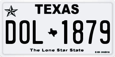 TX license plate DOL1879