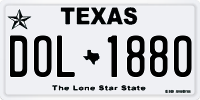 TX license plate DOL1880