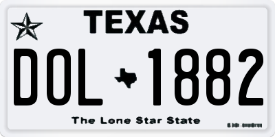 TX license plate DOL1882