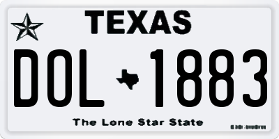 TX license plate DOL1883