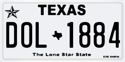 TX license plate DOL1884