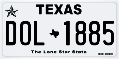 TX license plate DOL1885
