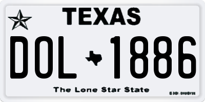TX license plate DOL1886
