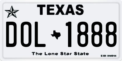 TX license plate DOL1888