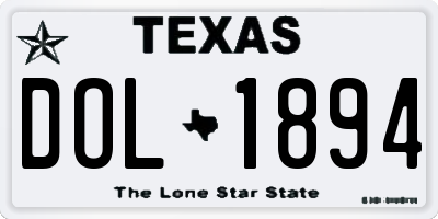 TX license plate DOL1894
