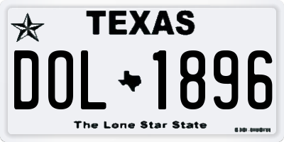 TX license plate DOL1896
