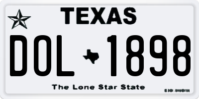 TX license plate DOL1898