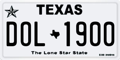 TX license plate DOL1900