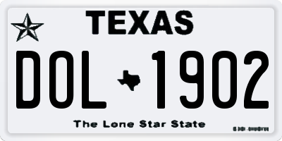 TX license plate DOL1902