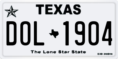 TX license plate DOL1904