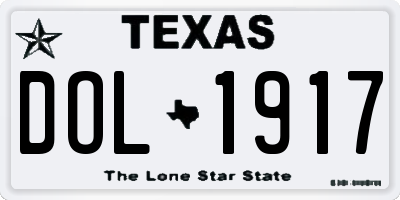 TX license plate DOL1917