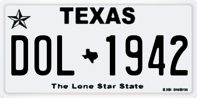 TX license plate DOL1942