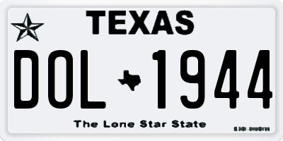 TX license plate DOL1944