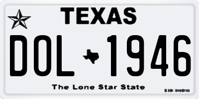 TX license plate DOL1946