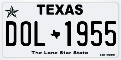 TX license plate DOL1955