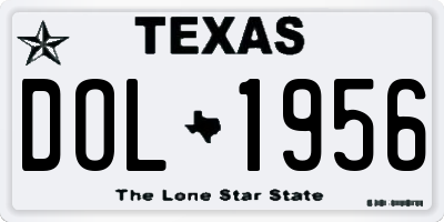 TX license plate DOL1956