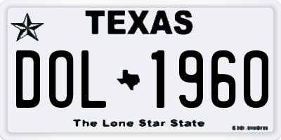 TX license plate DOL1960
