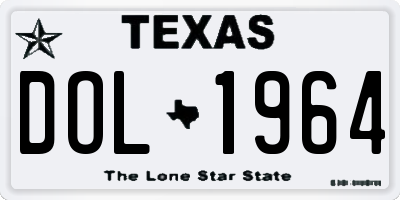 TX license plate DOL1964