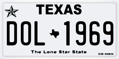 TX license plate DOL1969