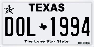 TX license plate DOL1994