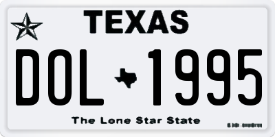 TX license plate DOL1995