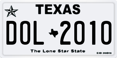 TX license plate DOL2010