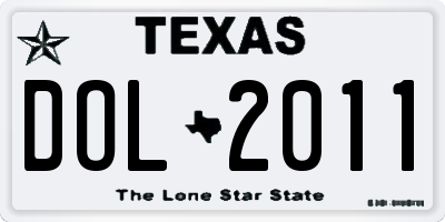 TX license plate DOL2011