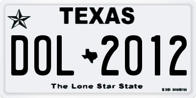TX license plate DOL2012