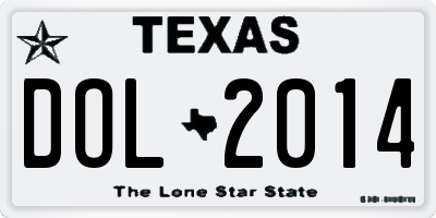TX license plate DOL2014