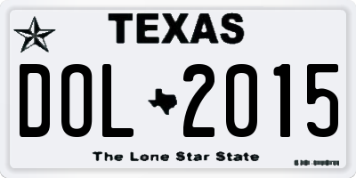 TX license plate DOL2015