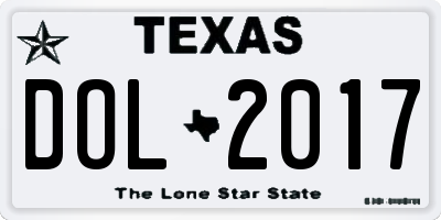 TX license plate DOL2017