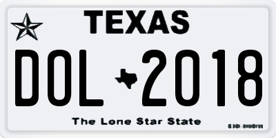 TX license plate DOL2018