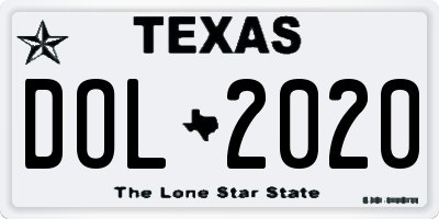 TX license plate DOL2020