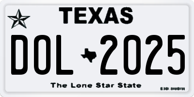 TX license plate DOL2025