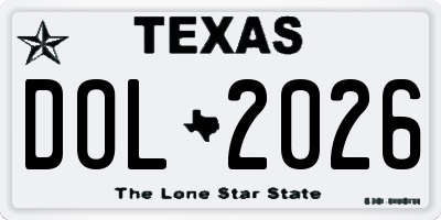 TX license plate DOL2026