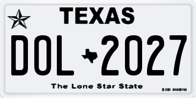 TX license plate DOL2027