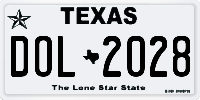 TX license plate DOL2028