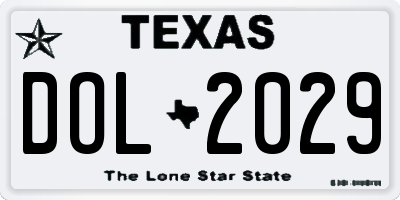 TX license plate DOL2029