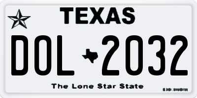 TX license plate DOL2032