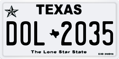 TX license plate DOL2035