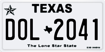 TX license plate DOL2041