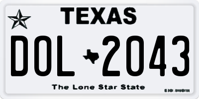 TX license plate DOL2043