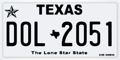 TX license plate DOL2051