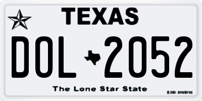 TX license plate DOL2052