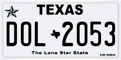 TX license plate DOL2053