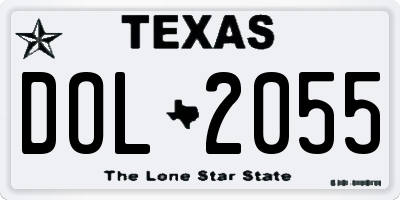 TX license plate DOL2055